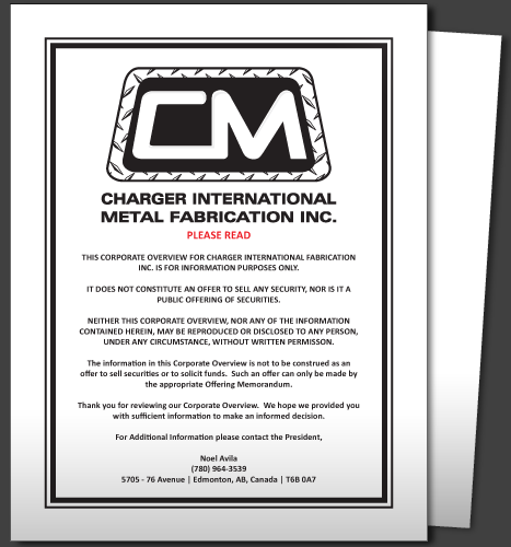 Print, Illustration, Business Forms: Charger Metal Corporate Overview (Disclaimer)